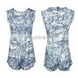 Snake Print Sleeveless Zipper Romper thumbnail-1