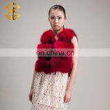 Wholesale Women Winter Sleeveless Coat Red Real Raccoon Fur Vest thumbnail-5