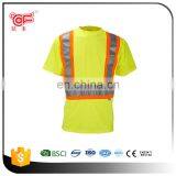 Hi vis cheap 100% cotton reflective t-shirt on road safety KF-037