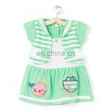 Boat Applique Green Frock for Kids thumbnail-1