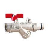 Manual full cooper thermometric strainer ball valve water temp valve