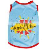 Fashion Summer Pet Clothes of Blue Sleeveless Cotton and Luxury Dog T-shirts thumbnail-1