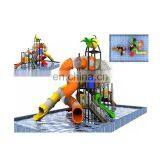 Best Quality Children Water Park Equipment Large Plastic Curved Playground Slides for Sale thumbnail-3