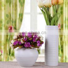 Chinese Style Big Size Ceramic Floor White Large Caliber Pottery Flower Vase thumbnail-3