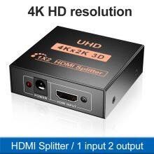 4K Ultra HD Video HDMI Splitter 1X2 HDMI Splitter 1 in 2 Out HDMI Splitter 2 Ports for Dual Duplicate Monitor Support 3D 4K@30HZ thumbnail-1