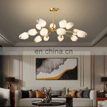 Nordic All-Copper LED Pendant Light Modern Dining Room Living Room Crystal Chandelier Luxury Magic Bean Molecular Ceiling Lamp thumbnail-4