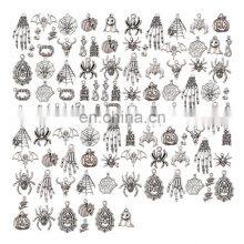 100 Pieces Mix Sale Tibetan Silver Accessories Halloween Ancient Silver Bracelet Accessories Diy Pendant thumbnail-5