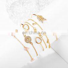 6pcs/set Bohemian V Shape Bracelet Set For Women Gold Color Chain Bracelets Sets Jewelry thumbnail-5