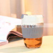 Wholesale Portable  Glass Cups Coffee 350 ML Tumbler Coffee Cup Swig Mug Travel Coffee Mug Silicone With Lid