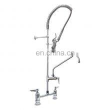 4inch Center Deck Mount Pre-Rinse With Wall Bracket and Add on Faucet With 6inch Spout