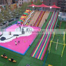 Amusement Park Funny Rides Outdoor Playground Unpowered Equipmments Kids Slide Combination for Sale thumbnail-1