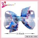 April New Arrival Frozen Hair Bow Alligator Clip,3 Inch Ribbon Bow Print Frozen Ribbon thumbnail-2