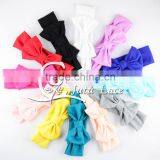 Handmade Solid Cotton Fabric Headband With Big Bowknot, Baby Messy Bow Tie Elastic Head Wrap, Baby Good Strength Hair Band