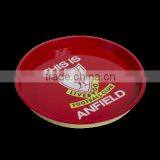 OEM printing cheap price metal round non slip food drink serving tray