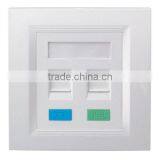 Factory Price Network Dual Port RJ45 Faceplate 86 Type Wall Plate thumbnail-1
