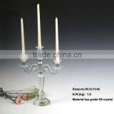 Clear Candle Holder 3 Arms Crystal Candelabra