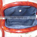 Bermuda Bag, Reversable Purse, Vintage Beige Fabric Handbag, Bags and Purses, Pocket Handbag thumbnail-3