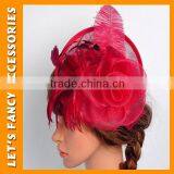 PGHD0329 Feather Hair Clip Mini Top Hat Hair Accessories Bridal Flower Hair Clip thumbnail-5