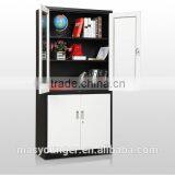 Metal 2 Door Office Detachable Cabinet Half Height Glass Door Filing Cupboard thumbnail-2