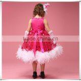 2015 Baby Girl Feather Dress Kids Girl Dresses for Wedding Party Holiday From Manufacturer Customization Clothing Supplier GZ thumbnail-2