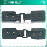 Rhodium Square Buckle Rhodium Stud Black Coat Leather Toggle Buttons thumbnail-2