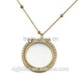 30mm Stainless Steel Locket Pendant Round Glass Floating Lockets thumbnail-1