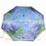 Abstract Carving Printed Easy Auto Windproof Open and Close 3 Folding Umbrella thumbnail-2