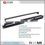 LY-PP6-07 RJ45 Jack Cat5e UTP 24 PORT Patch Panel With Bar Double USE End Wholesale Best Quality Pass Fluke