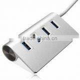New Portable USB 3.0 4 Port Aluminum USB Splitter Hub With USB Cable thumbnail-4