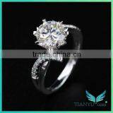 Moissanite 3 ct Yellow Gold Engagement Ring Rope Band Moissanite Jewelers thumbnail-3