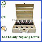 Wooden Vintage Vineyard 4 Wine Bottle Gift Storage Boxes