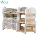 Bookcase Furniture the Cute Children's Plastic Bookcase and Storage Rack Shelf thumbnail-2