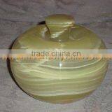 PAKISTAN FACTORY MADE ONYX CANDY JARS POTS HANDICRAFTS thumbnail-1