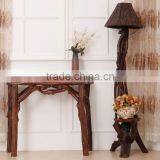 Southeast Asia Style Root Carved Floor Lamp, Unique Design Wood Carved Standard Lamp With Bark Lampshade (BF01-X1166) thumbnail-1