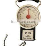 Mechanical portable hanging hook luggage spring scale with tape measure