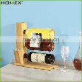 Bamboo Wine Holder/ Wine Rack for 3 Bottles Homex-BSCI thumbnail-1