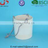 Glazed Ceramic Indoor and Outdoor Rope Hanging Planter Pot thumbnail-4
