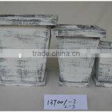 SQUARE GARDEN WOODEN FLOWER PLANTER POTS thumbnail-1