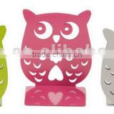 wrought iron owl bookends book stand