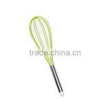 10.5" Stainless Steel Handle Silicone Mute Whisk Egg Beater thumbnail-4