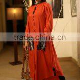 Long Shirt With Double Pocket Fancy Net Kurti Designs for Women Fashion Designer Kurta HSD7969 thumbnail-3