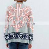 Women Casual Long Thin Cardigan Sweater/Loose National Wind Printing Knitting Sweater thumbnail-2