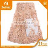 Hot Design Bestway 3d Flower French Tulle Lace Fabric With Beads And Stones For Party Dress FL0167 thumbnail-2