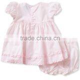 New Design Children Smocked Pink Flower Kids Clothes Wholesale Fashion Boutique Girl Clothing Set thumbnail-2