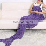 Adutls Ladies Kids Fish Scale Oyster Seamaid Mermaid Knitted Blanket thumbnail-1