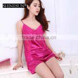 2017 Silk Pajamas Harness Sexy Night Skirt Sleepwear Home Clothes Sexy Underwear thumbnail-3