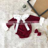 Sweetly Baby Girls Long Sleeve Bodysuit Winter Velvet Baby Romper thumbnail-2