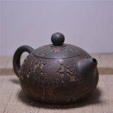 Hot Sale Half Gourd Engarving Nixing Clay Tea Pot Small Tea Pot Similar With Matte Color thumbnail-3