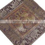 Elephant Bed Sari Pillowcases Bedroom Brown Decorative Throw Ethnic Cushions thumbnail-3