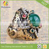 New Antique Rings For Women Fashion Accessories Antique Gold Green Stone Crystal Fine Finger Ring Female Jewelry thumbnail-2